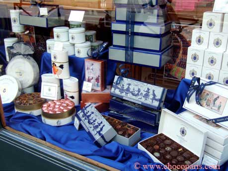 luxury chocolate store window display