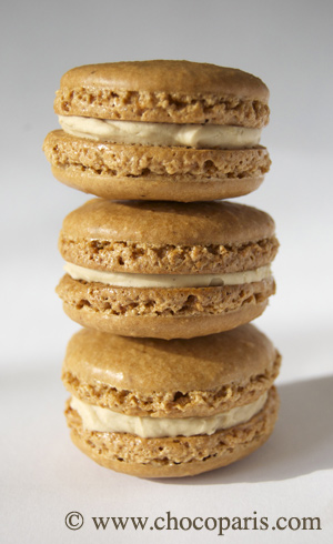 Coffee macarons made with Pierre Hermé's recipe